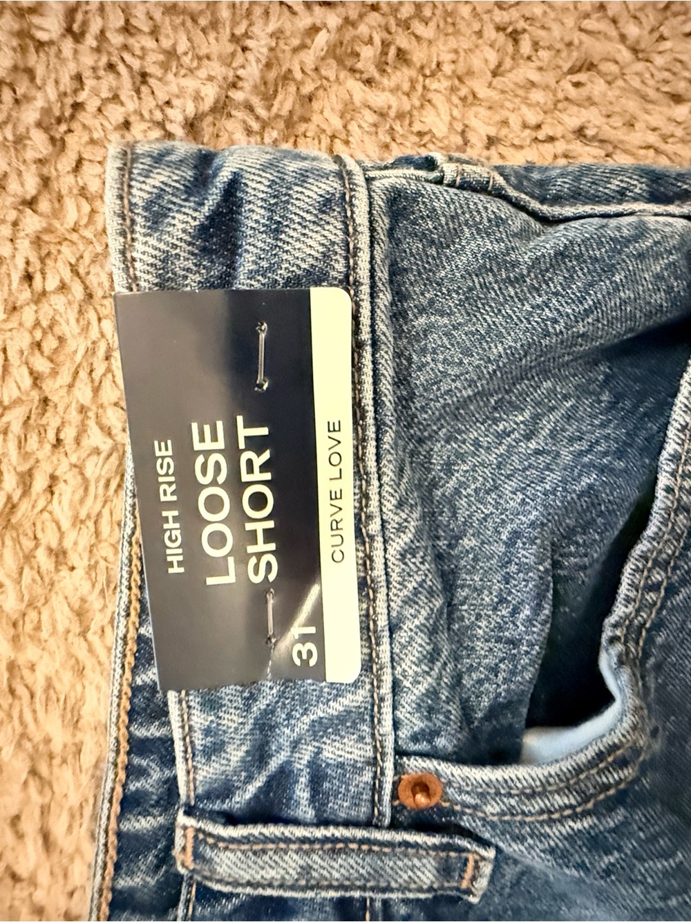 Abercrombie & Fitch Blue Denim Cutoff Star Shorts - Picture 2 of 5